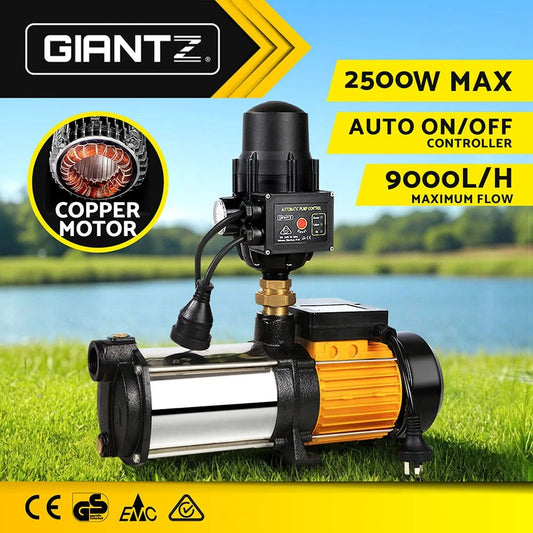 Giantz Garden Water Pump High Pressure 2500W Max 5-Stage Tank Irrigation Black