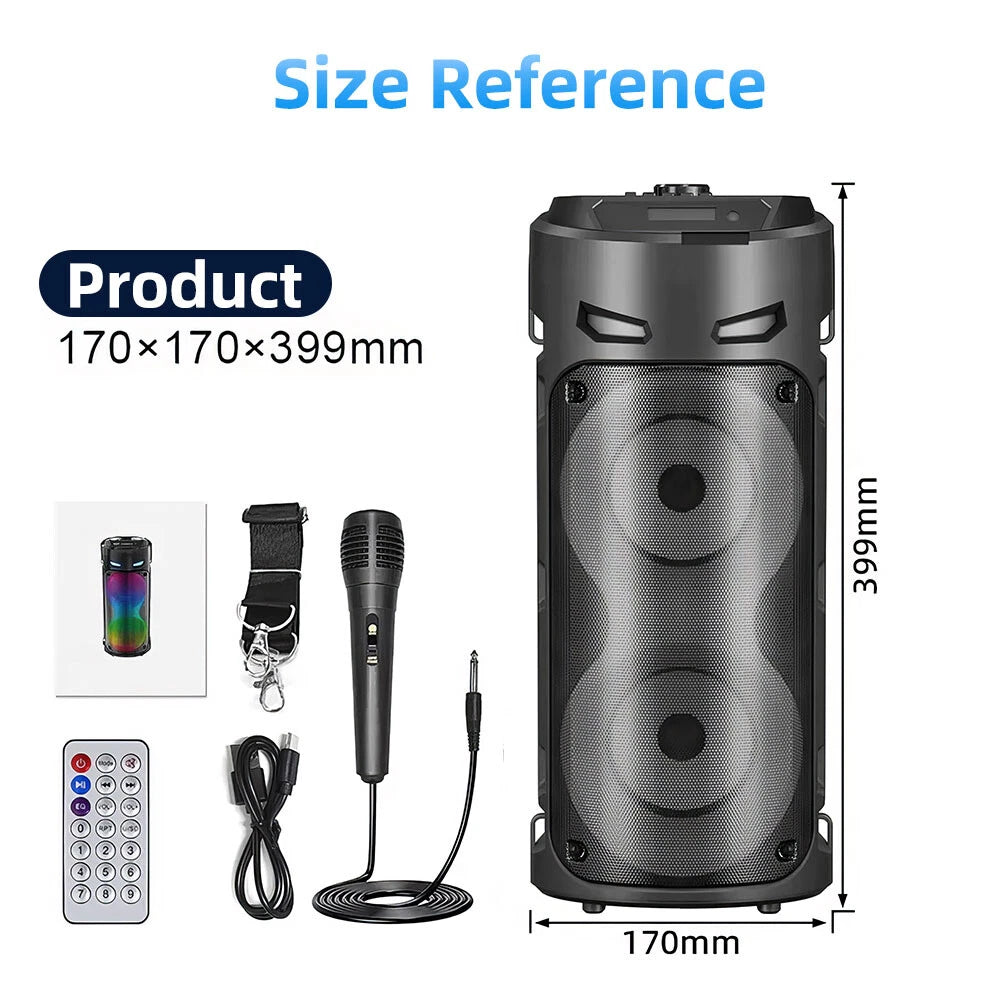 Portable Bluetooth Party Speaker Sub Woofer Heavy Bass 2000W Sound System & MIC