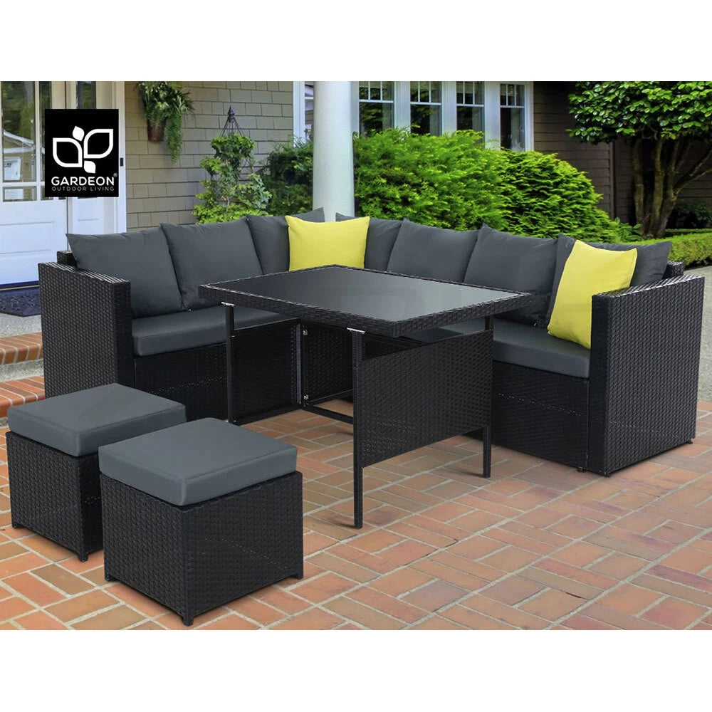 Gardeon 8 Seater Outdoor Dining Set Patio Table Chair Lounge Setting Wicker