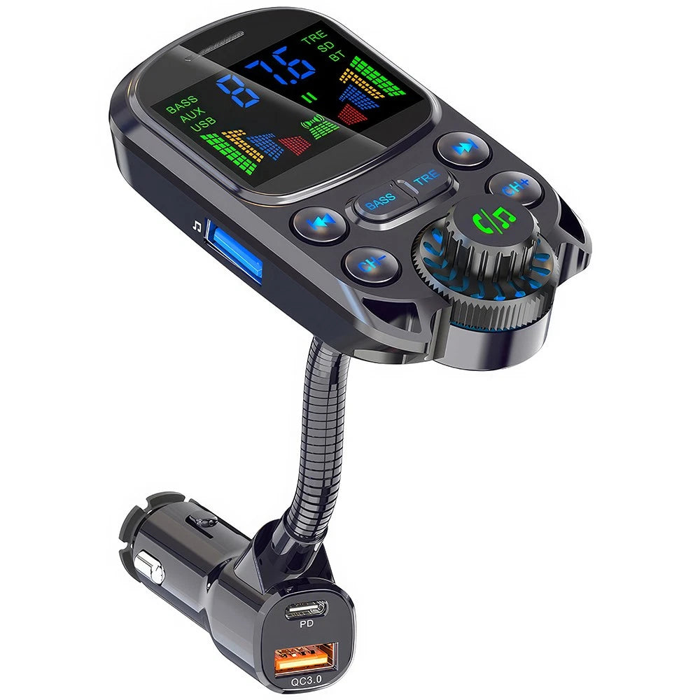 Bluetooth 5.3 Radio Car Kit Wireless FM Transmitter with USB Charger MP3 Player