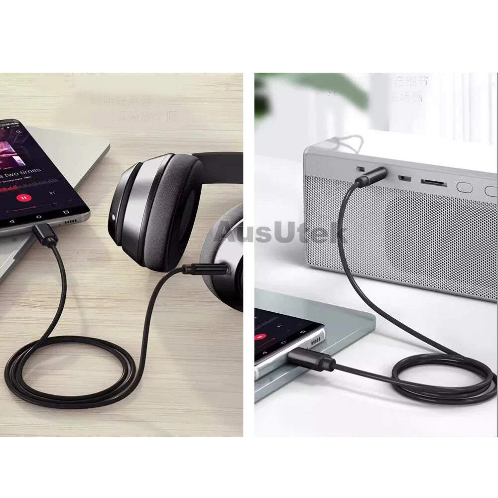 Type C USB-C to 3.5mm Male Audio AUX Cable Adapter For iPhone 15 16 17 Samsung
