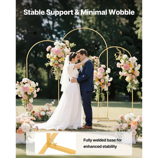 Uimoso Metal Arch Backdrop Stand 2.2/2/1.8 m Set of 3 for Weddings and Events