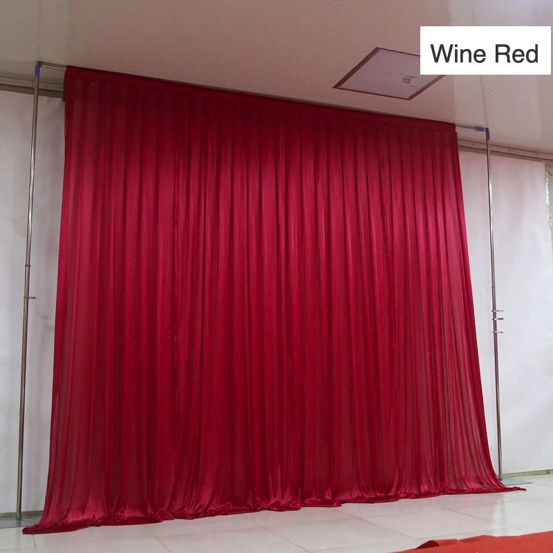 Black 3M x 3M Wedding Party Backdrop Drape Sheer Curtain Stage Background