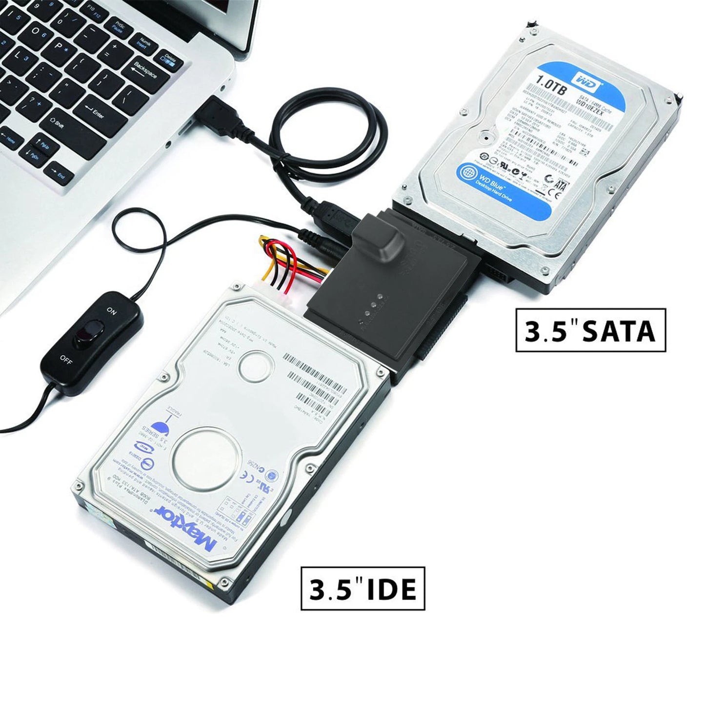 USB 3.0 to SSD/SATA/IDE Adapter (6TB）For 2.5"/3.5" External Hard Drive Disk HDD