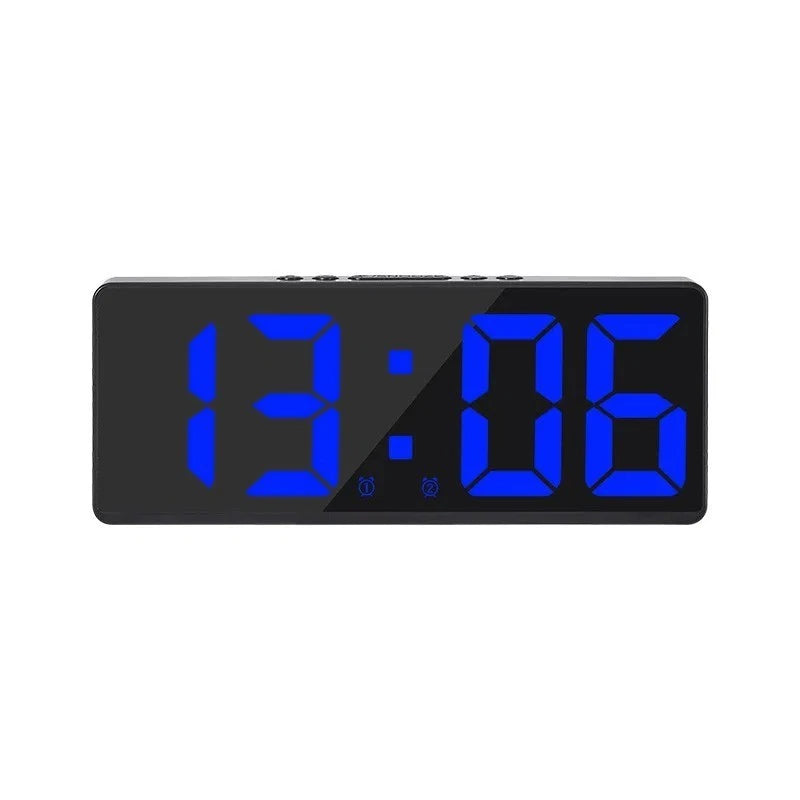 LED Digital Clock Mirror Display Snooze Alarm Temperature Time Table Desk Decor