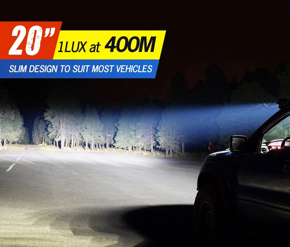 Lightfox 20Inch Osram LED Light Bar Spot Flood Driving + 23'' Number Plate Frame