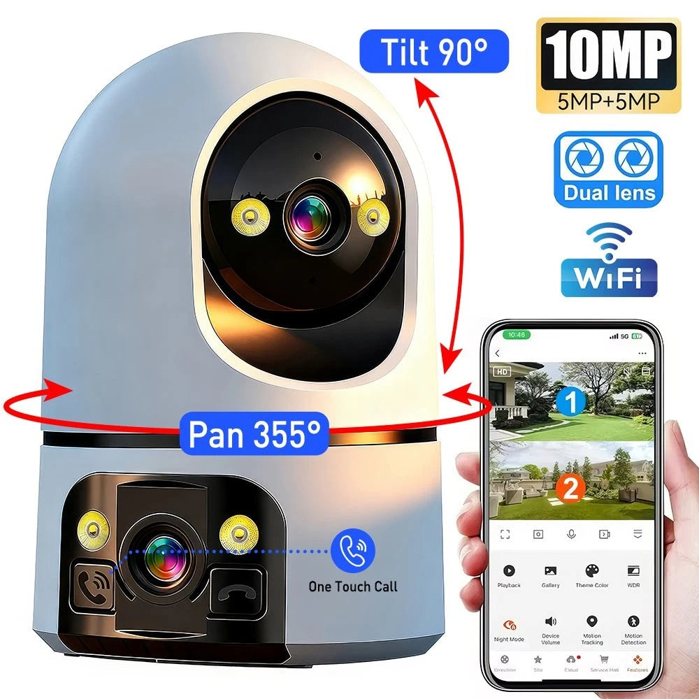 Security Camera 2.4G WIFI Indoor Smart Home Baby Pet Monitor Night Vision Wired