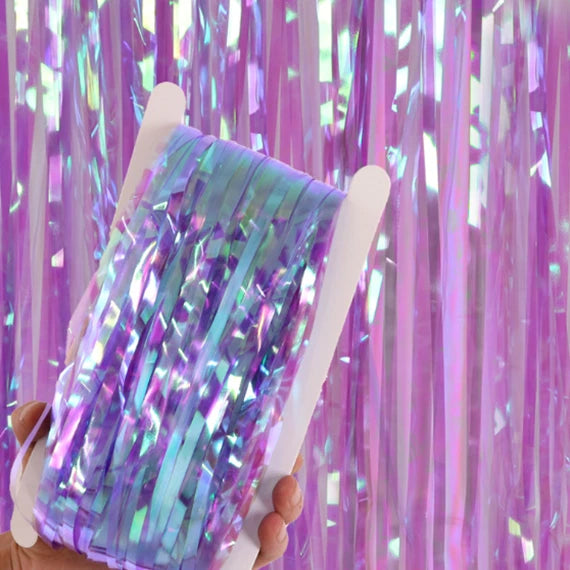 2M Metallic Fringe Tinsel Curtain Foil Backdrop Streamer Event Party Drop AUS
