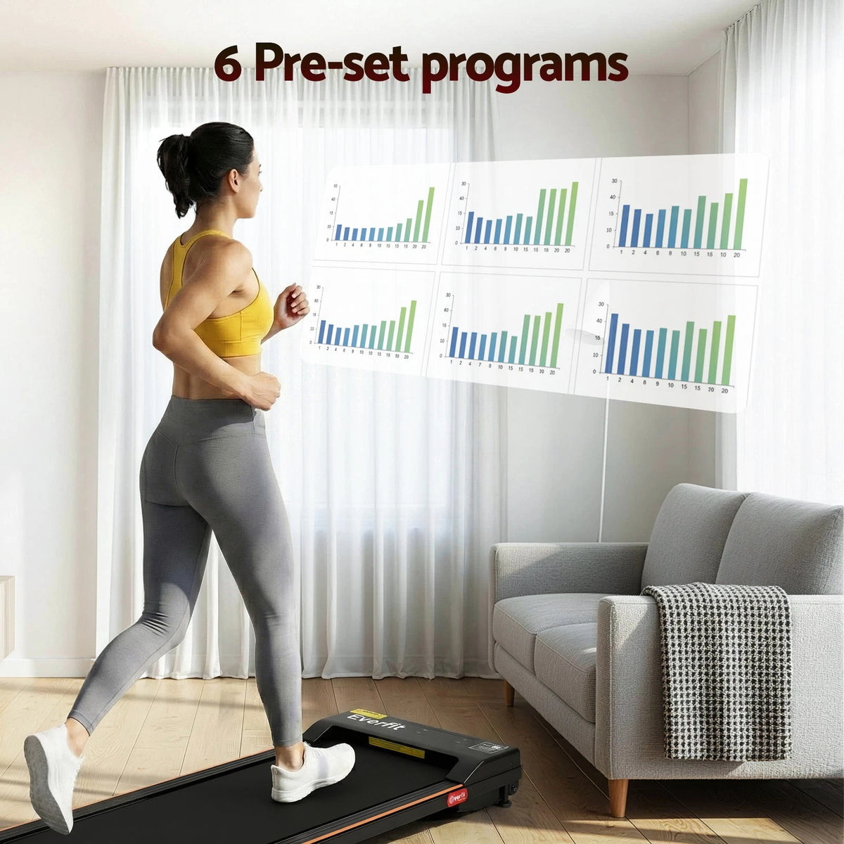 Everfit 3 in 1 Walking Pad Treadmill 12% Incline Under Desk Treadmills 38cmBelt