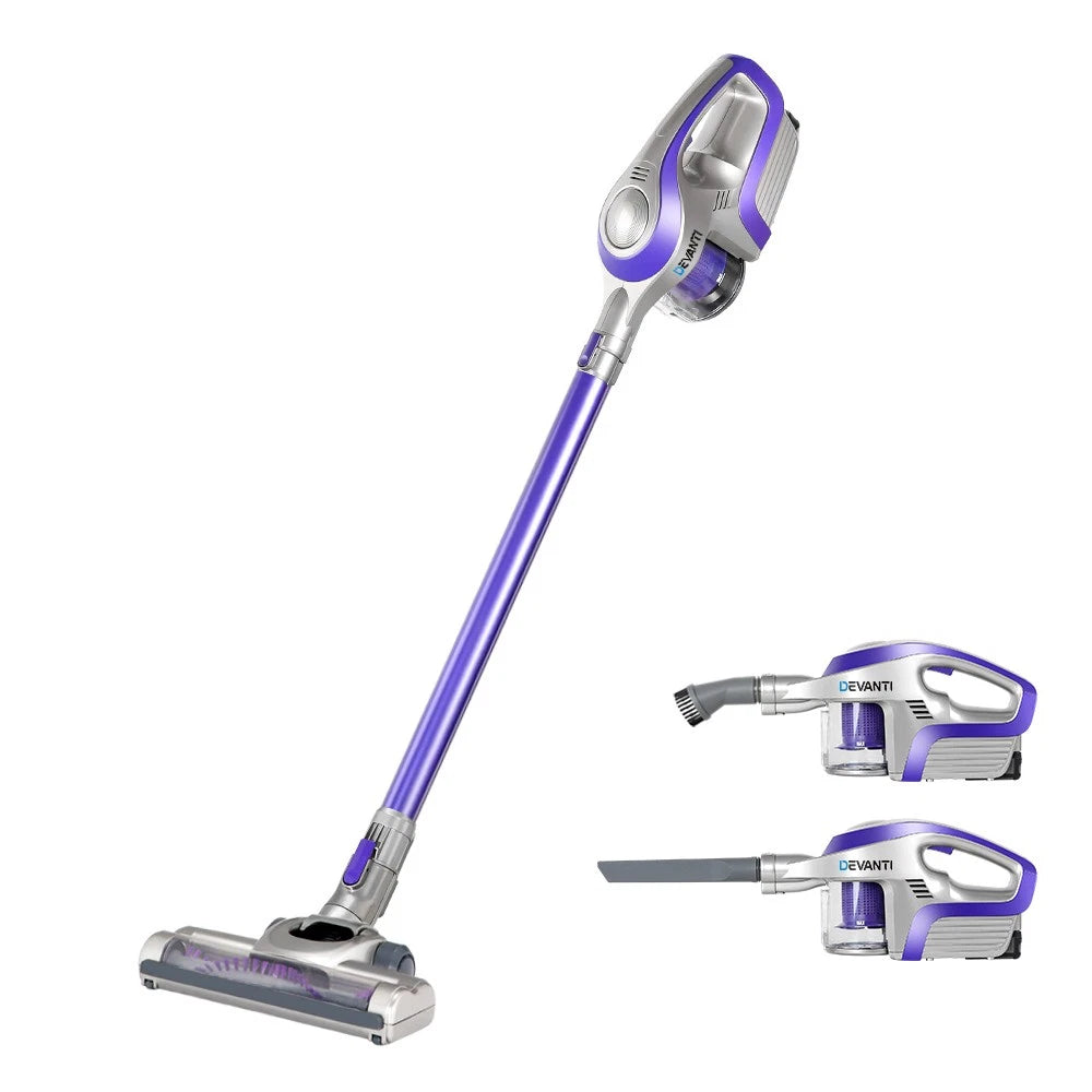 Devanti Stick Vacuum Cleaner Handstick Vac Handheld Cordless 150W Purple