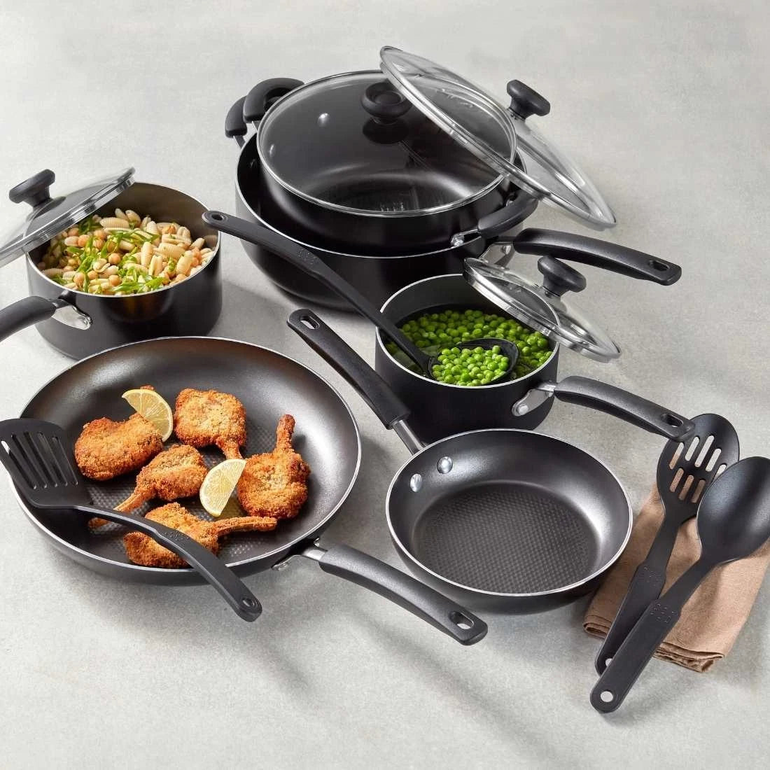 RACO Smartstart Nonstick Induction 6 Piece Cookware Set + 4  Utensils
