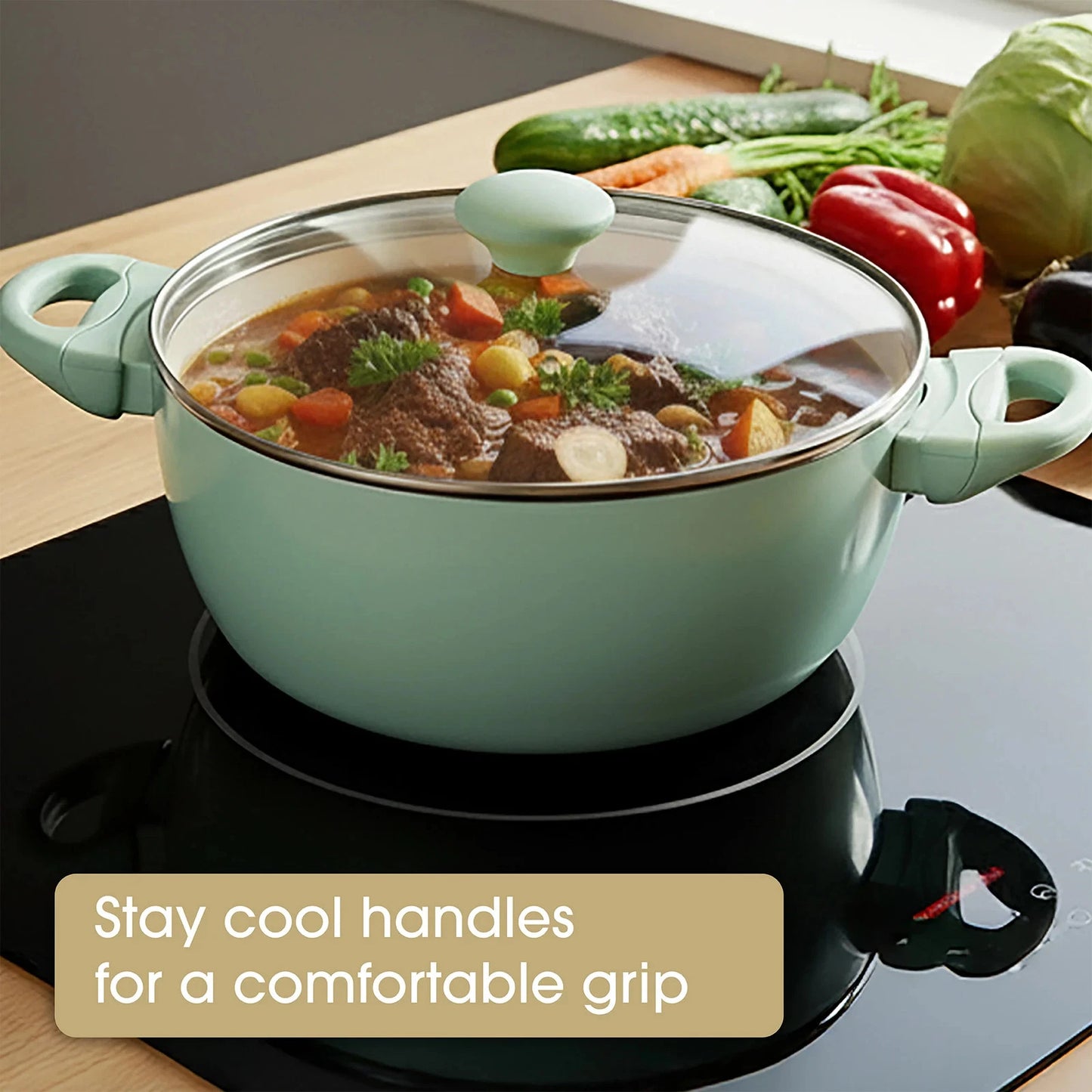 RACO SmartStart Ceramic Nonstick Induction 6 Piece Cookware Set With Pan Protect