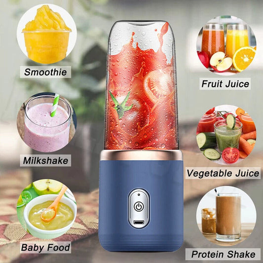 Portable Electric Fruit Juicer Smoothie Blender Rechargeable USB Travel Bottle