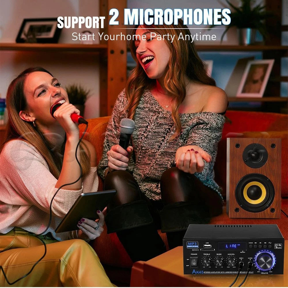 600W 2 Channel Bluetooth Mini HIFI Power Amplifier Audio Stereo Amp Home Car FM