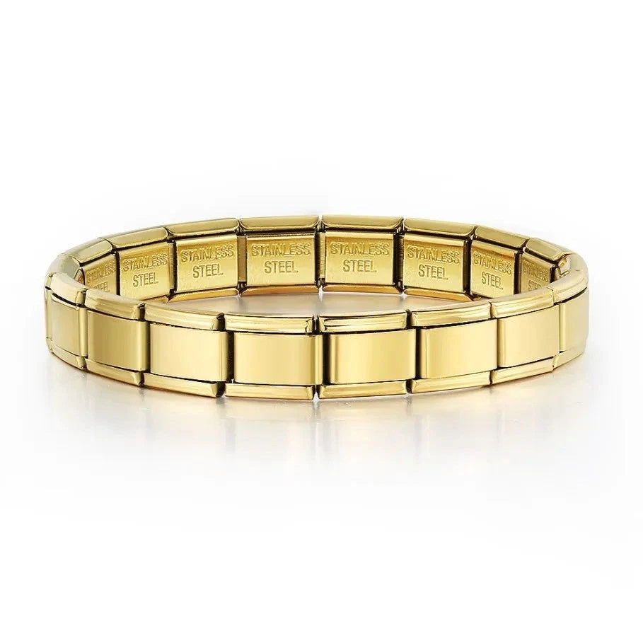 Stainless Steel Italy Bracelets Square Italian Charm Bracelets  Women Men