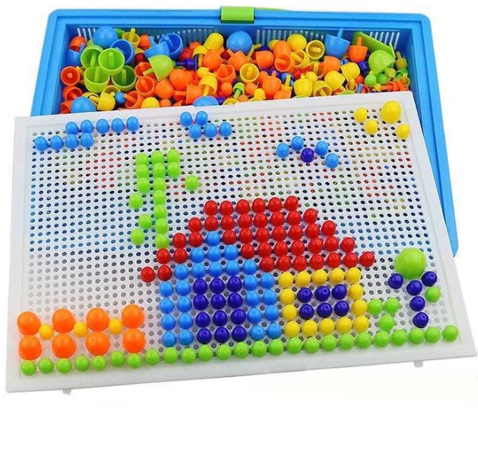 Kids Creative Children Puzzle Pegs Board 296 Educational Learning Toys DIY Gift