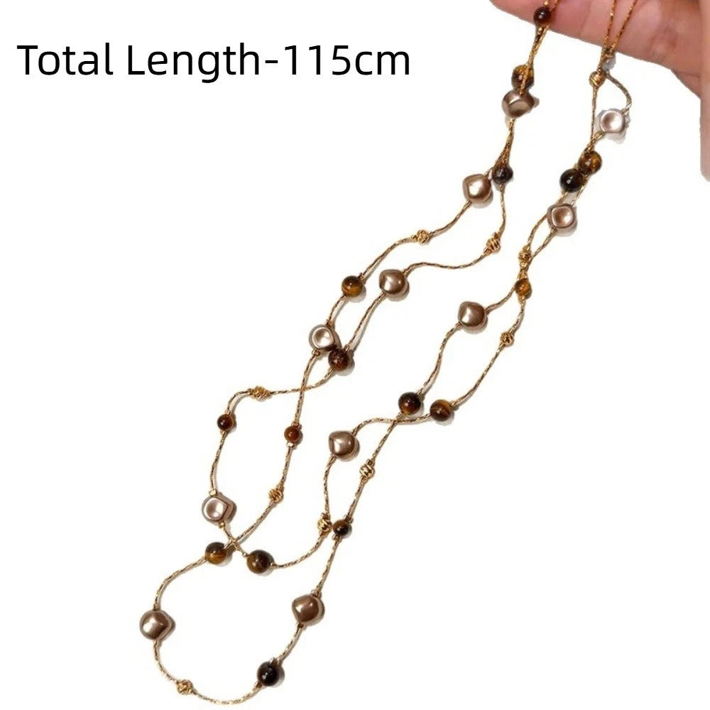 Colorful Long Sweater Chain Long Length Beaded Sweater Chain  Women's Jewelry