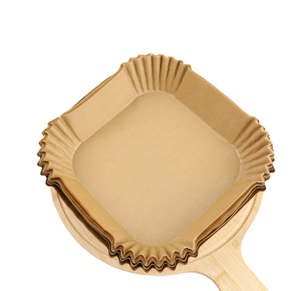100pcs Air Fryer Disposable Paper Liner Square Food Grade Parchment Paper Liners