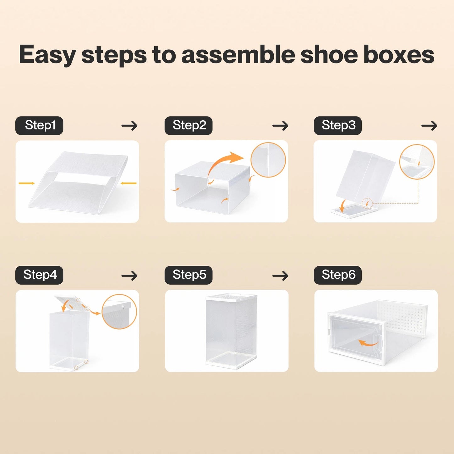 Stacked Shoe Rack Storage Boxes 12 Pcs Stackable Clear Plastic Display Cases