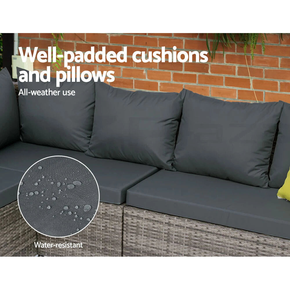 Gardeon 8 Seater Outdoor Dining Set Patio Table Chair Lounge Setting Wicker