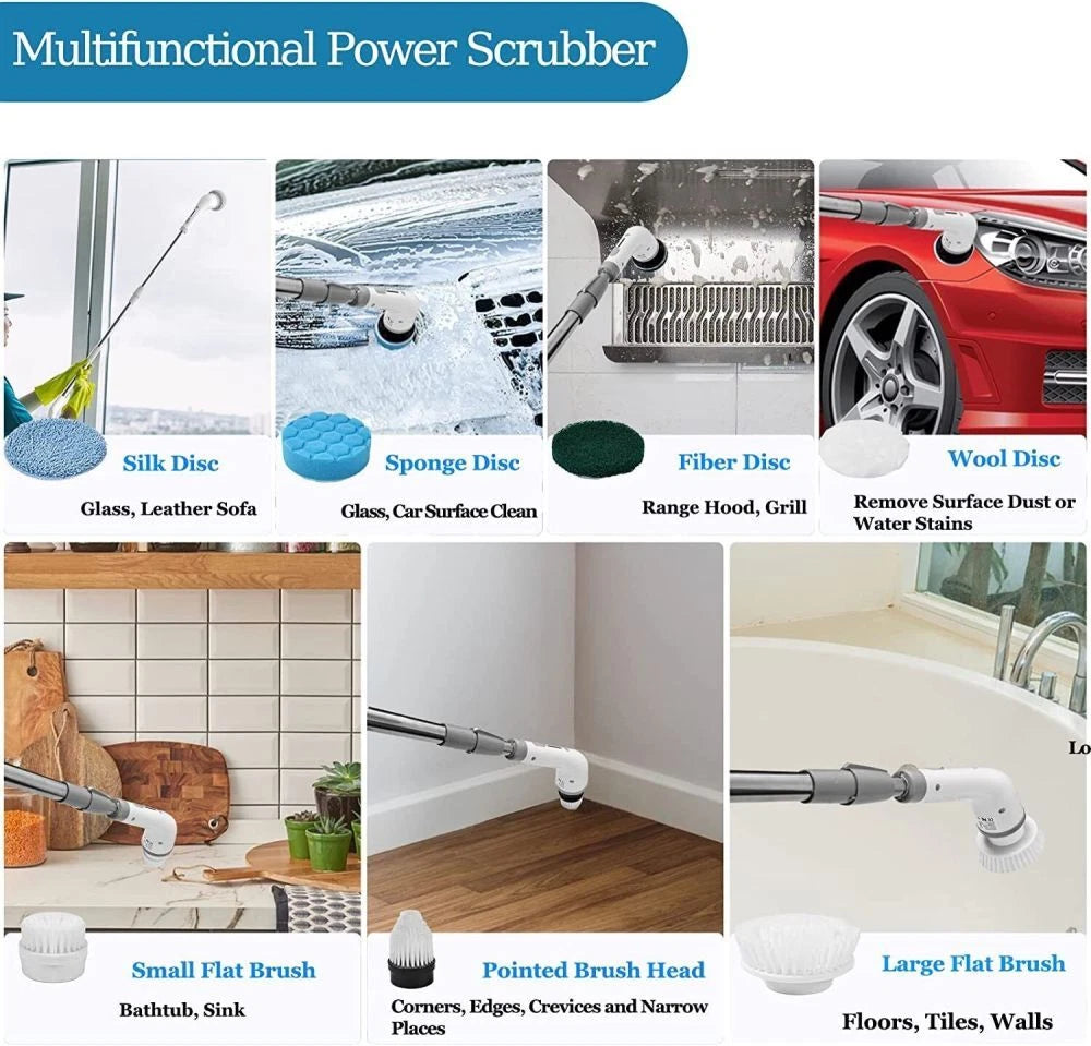 Electric Spin Scrubber Turbo Scrub Cleaning Brush Cordless Chargeable Bathroom