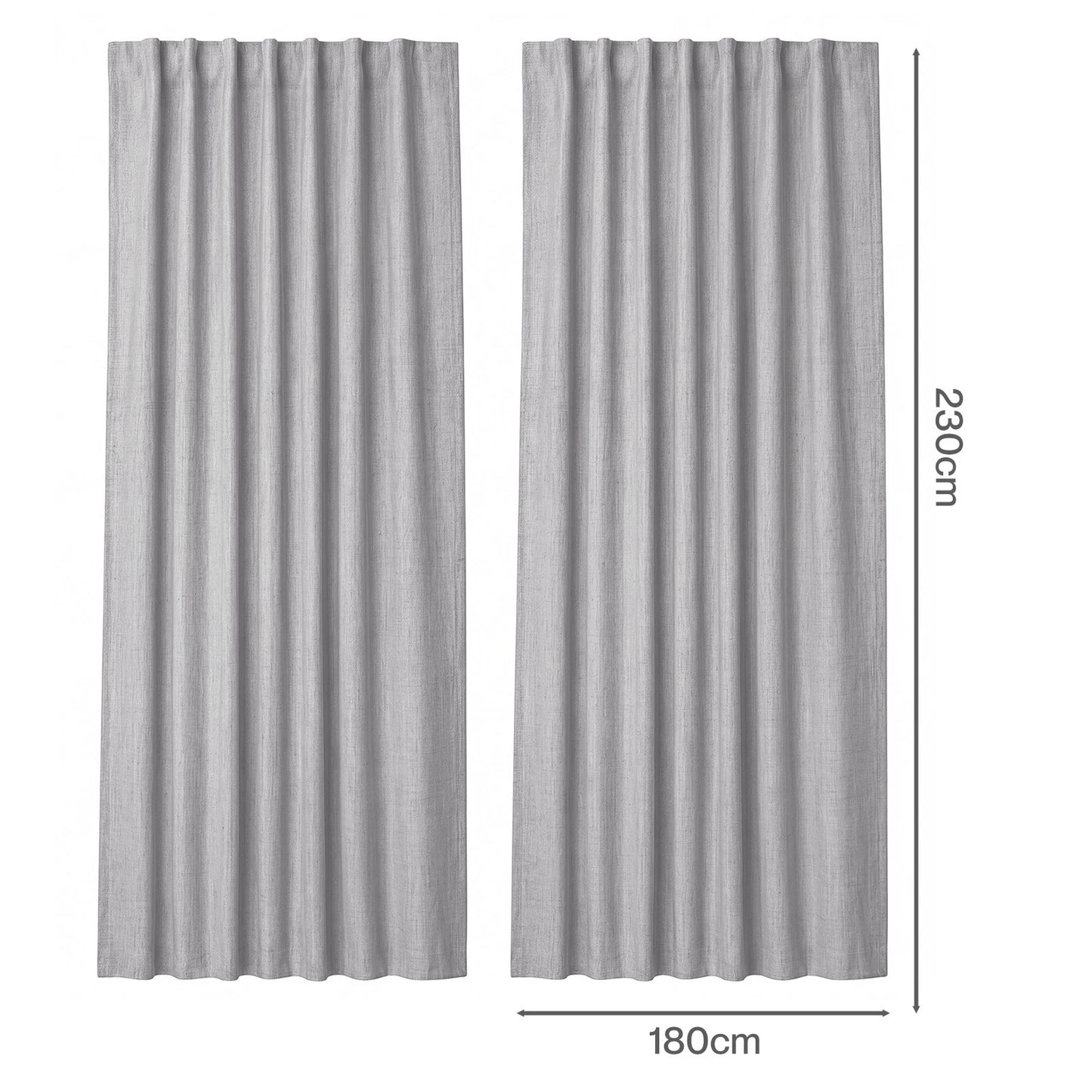 Marlow Blackout Curtains 2 Panels Thermal Linen Look Blockout Drapes 180 x 230cm