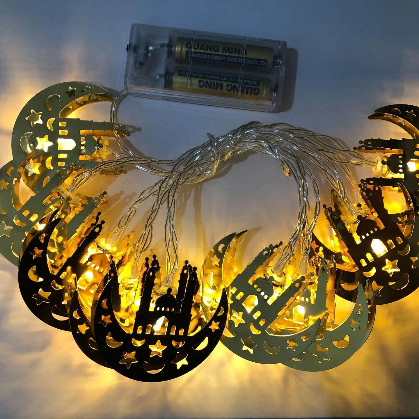 Ramadan Fairy Lights Battery Led String Lights Lantern Eid Mubarak Decor Party