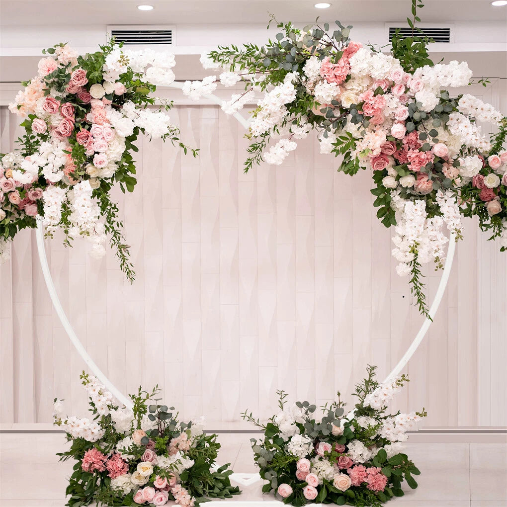 7.21ft Heart Shaped Wedding Backdrop Stand Metal Balloon Arch Frame Ceremony