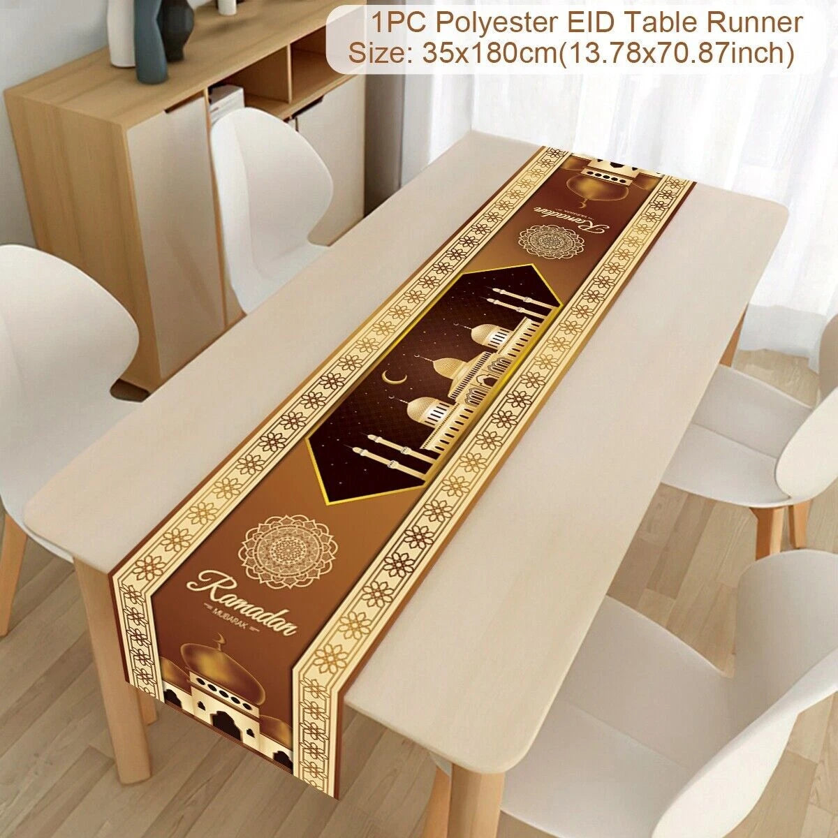 Eid Mubarak Table Runner Ramadan Decoration For Home Islamic Muslim Party Decor