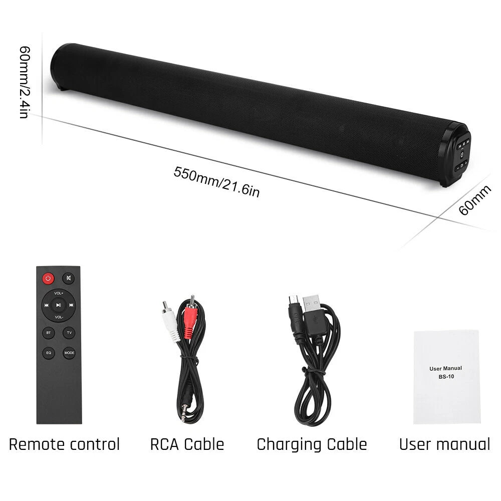 Sound Bar TV Theater Subwoofer Powerful Bluetooth 5.0 Wired Wireless Remote 40W