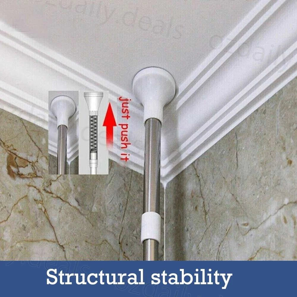 4-Tier Telescopic Shower Corner Shelf Caddy Hold Bathroom Organiser Storage Rack