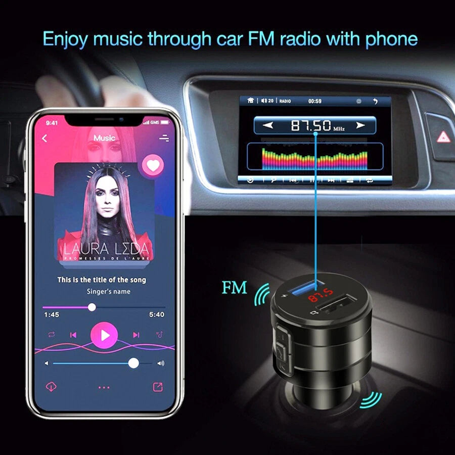 Handsfree Wireless Bluetooth FM Transmitter Car Charger USB MP3 Player Audio Oz