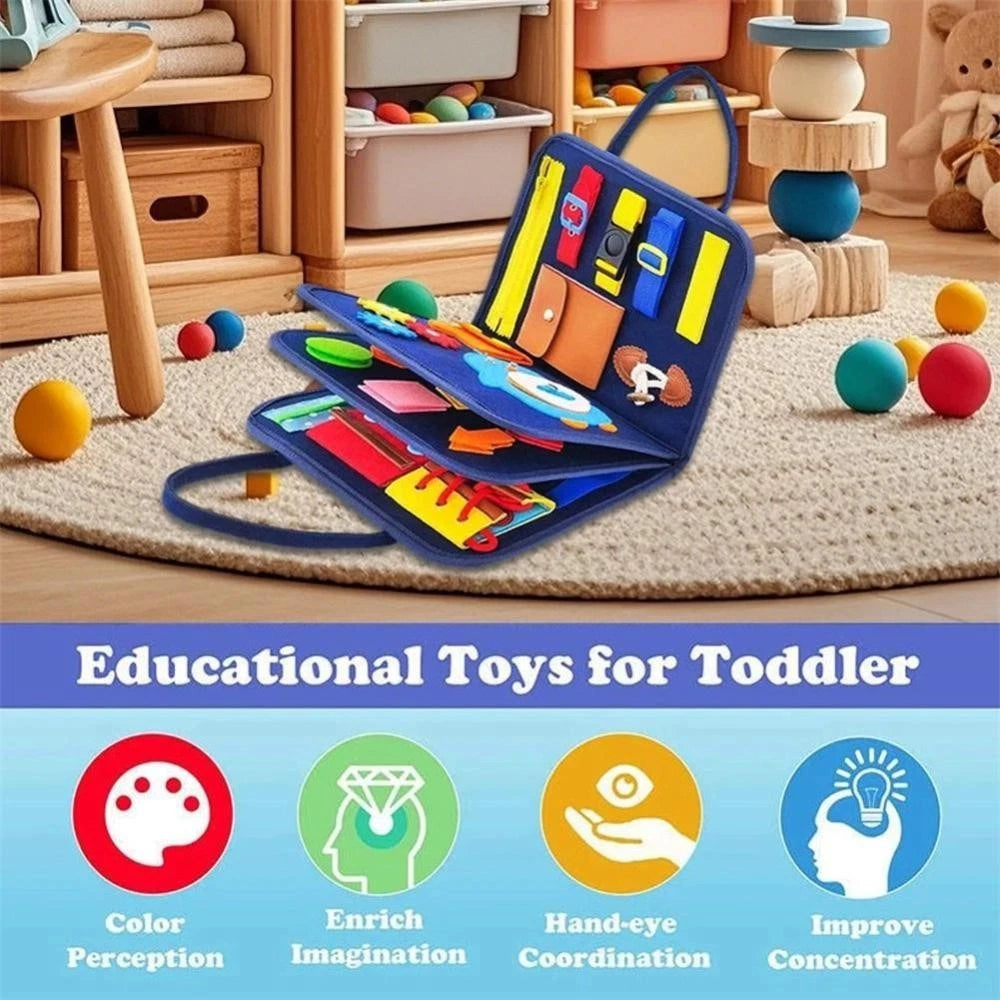 Busy Board Montessori Toddler Sensory Educational Fine Motor Travel Quiet Book