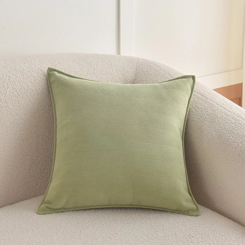 2XCream Velvet Cushion Cover Herringbone jacquard cushion Pillow Case Sofa Decor