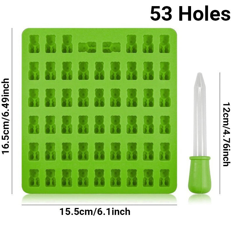 53 Cavity Silicone Gummy Bear Mold Candy Chocolate Jelly Ice Moulds Bakeware AU