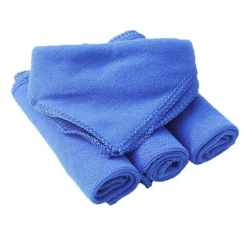 50PCS Blue Microfibre Cloths Car Cleaning Cloth Detailing Towels Washing Duster