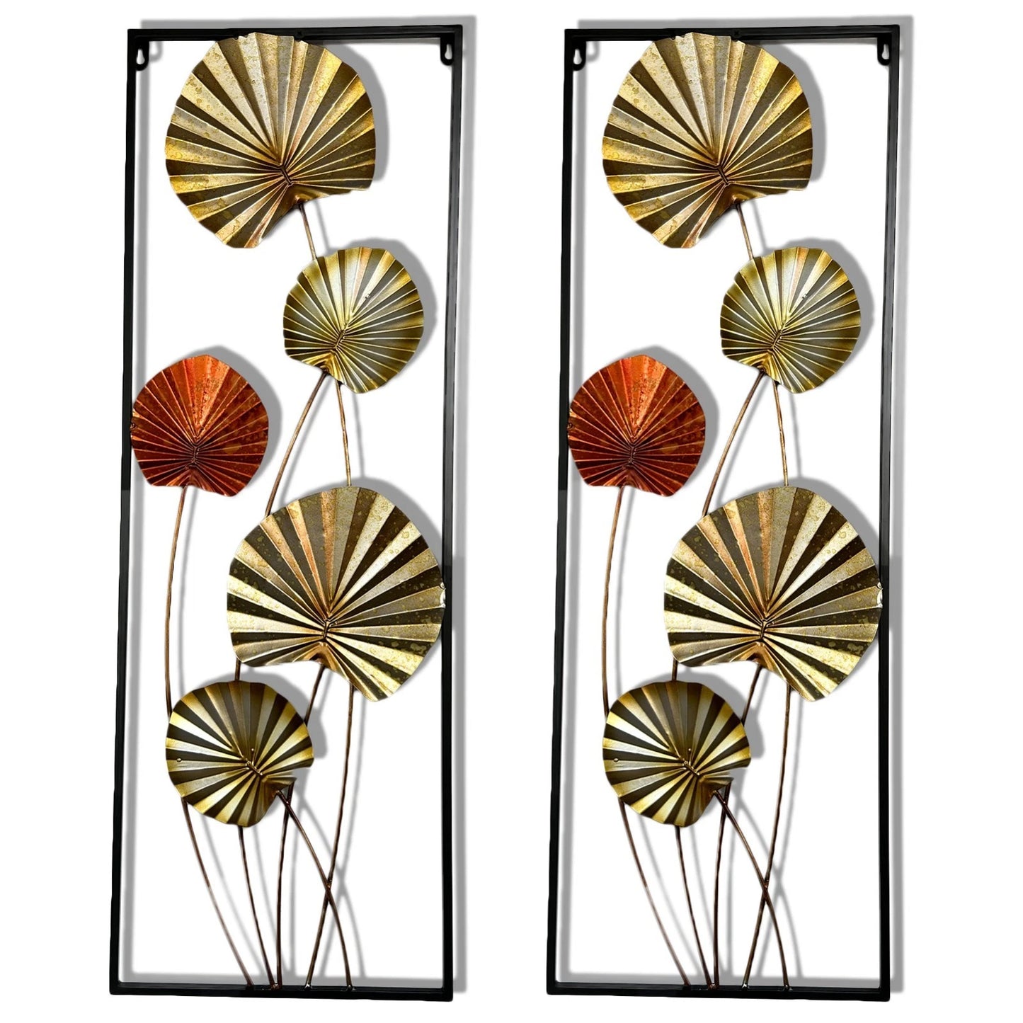 Large Framed Metal Wall Art 86cm Spring Lotus Leaf Hanging Home Garden Decor