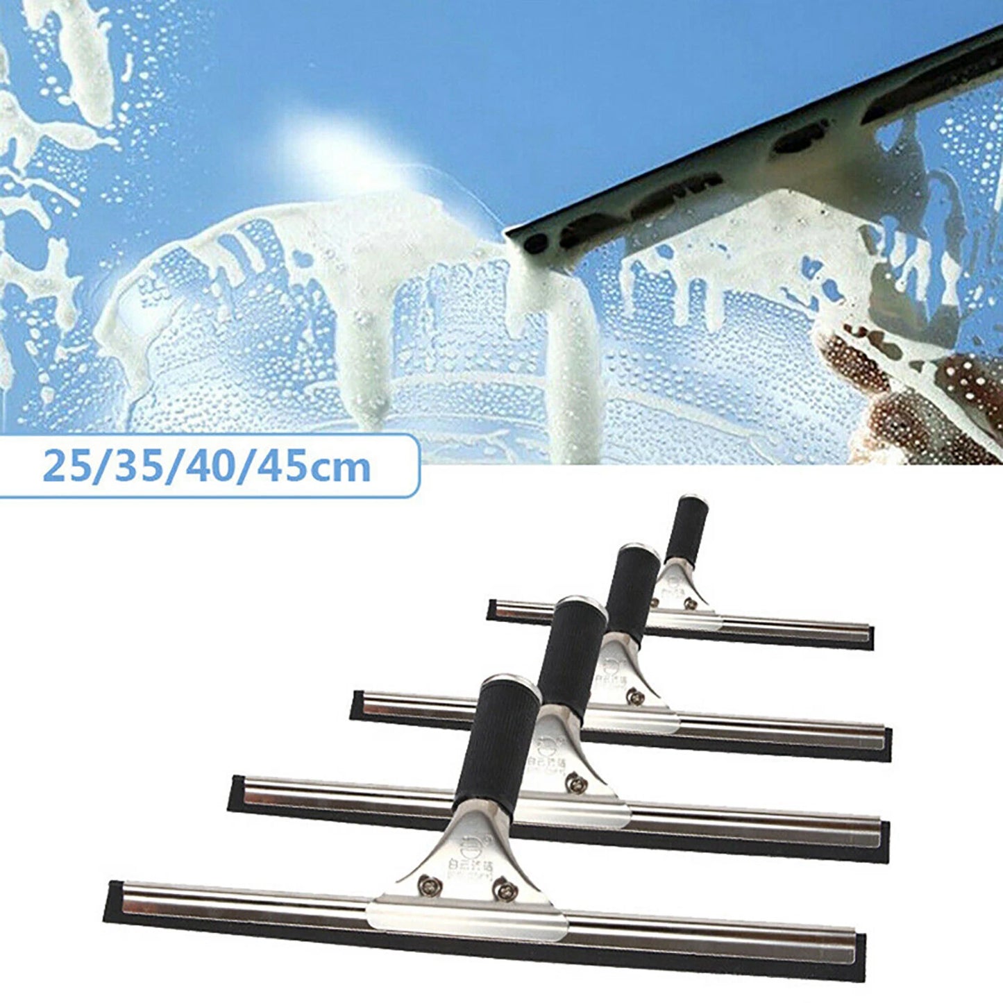25-45cm Glass Window Cleaning Squeegee Blade Wiper Cleaner Home Shower Bathroom
