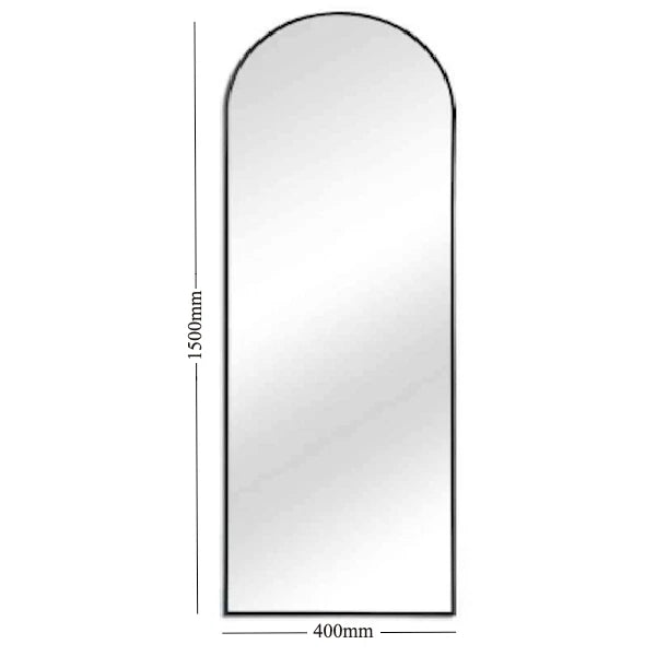 Full Size 40cm x 150cm Arched Rose Gold Mirror Aluminium Floor Wall Makeup
