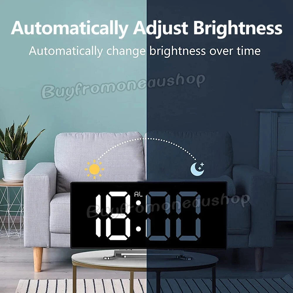 VOVOWOO Large Led Digital Clock Bedside Table Alarm Clock Temperature Time Decor