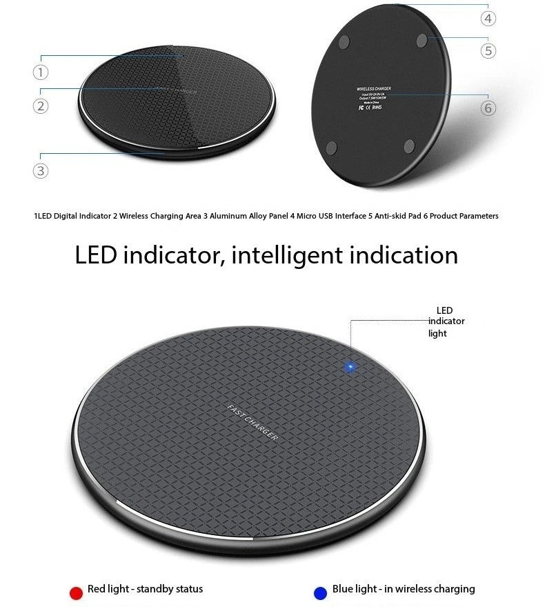 30W Fast Wireless Charging Pad for iPhone & Android – Ultra-Slim Quick Charger