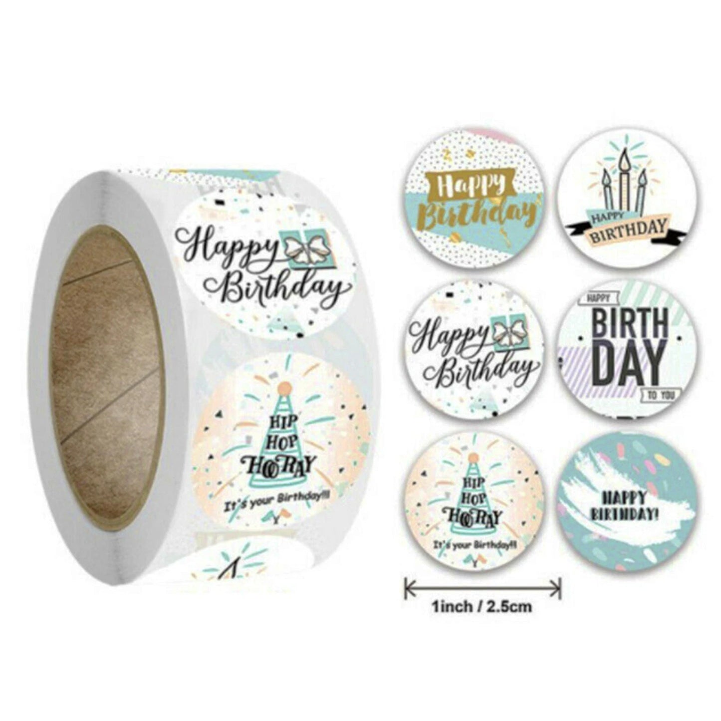 50 Happy Birthday Stickers Gift Wrapping Stickers Craft Scrapbook DYI Stickers
