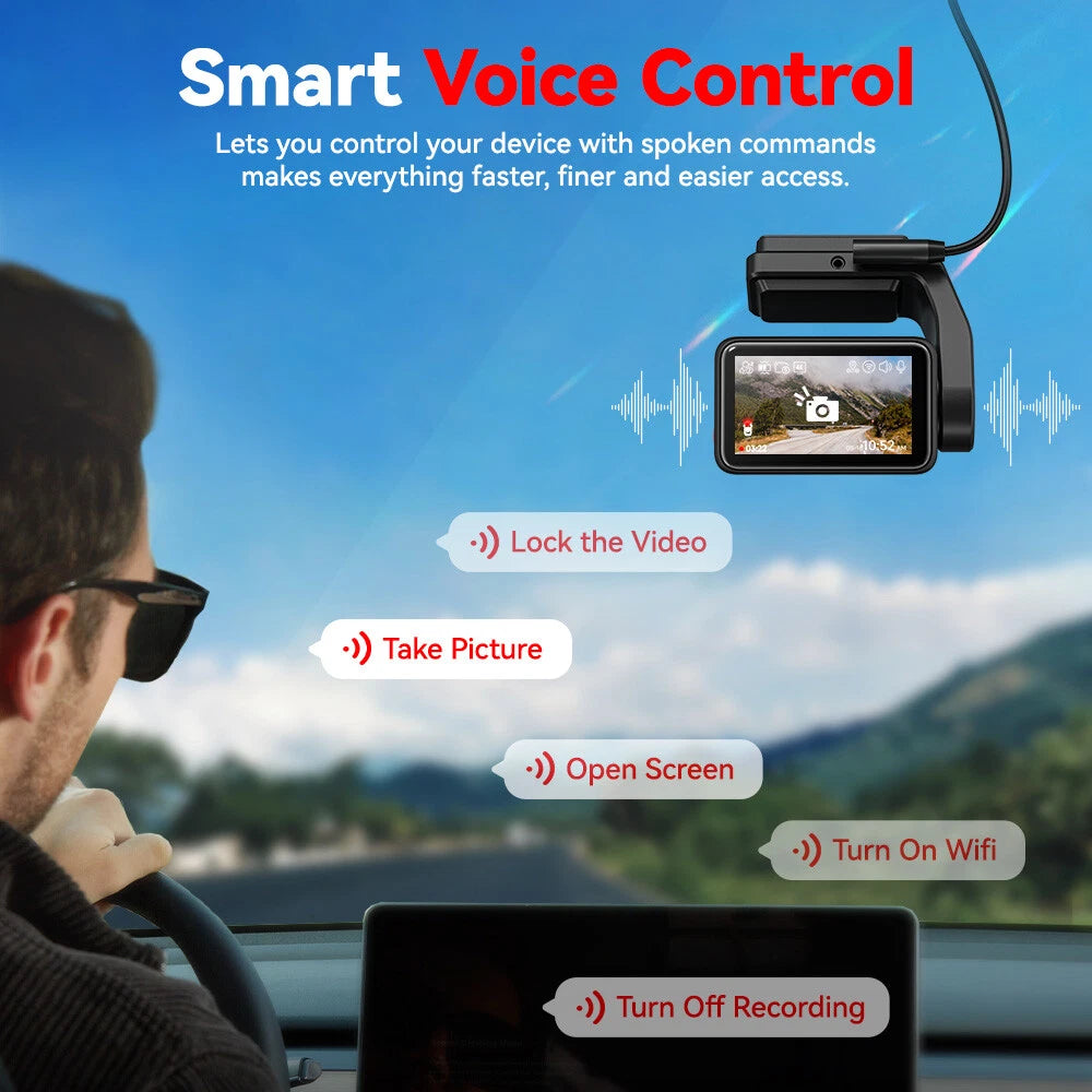 REDTIGER A4 Dash Camera 4K Front and Rear 5.8GHz WiFi Dash Cam With Hardwire kit