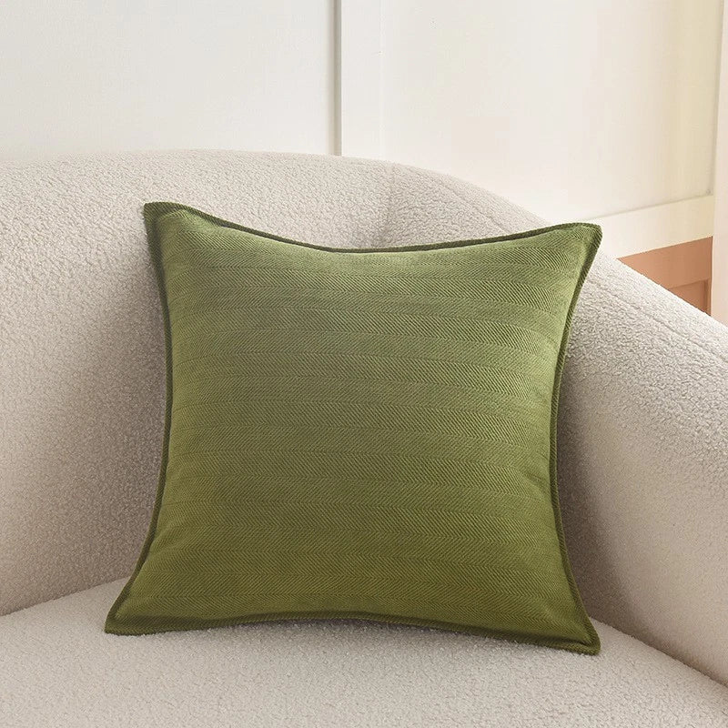 2XCream Velvet Cushion Cover Herringbone jacquard cushion Pillow Case Sofa Decor