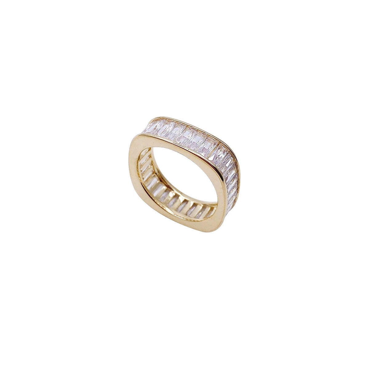 Square Zircon Diamond Row Ring Women Elegant Luxury Fashion Jewellery GiftChoice