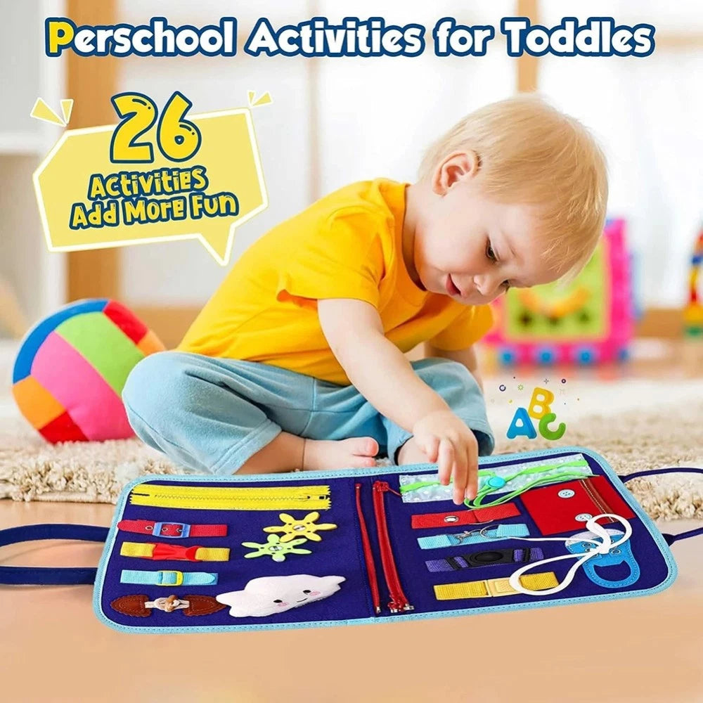 Busy Board Montessori Toddler Sensory Educational Fine Motor Travel Quiet Book
