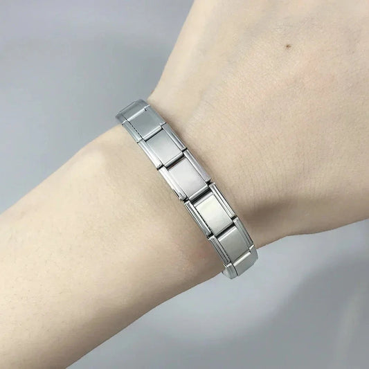 Stainless Steel Italy Bracelets Square Italian Charm Bracelets  Women Men