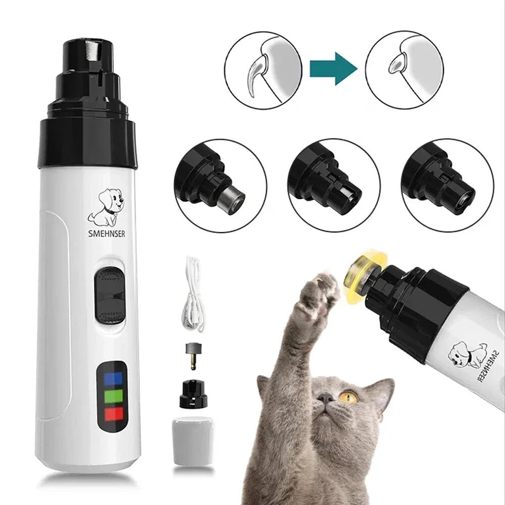 Electric Pet Nail Clippers Dog Cat Nail File Claw Grooming Nail Grinder Trimmer
