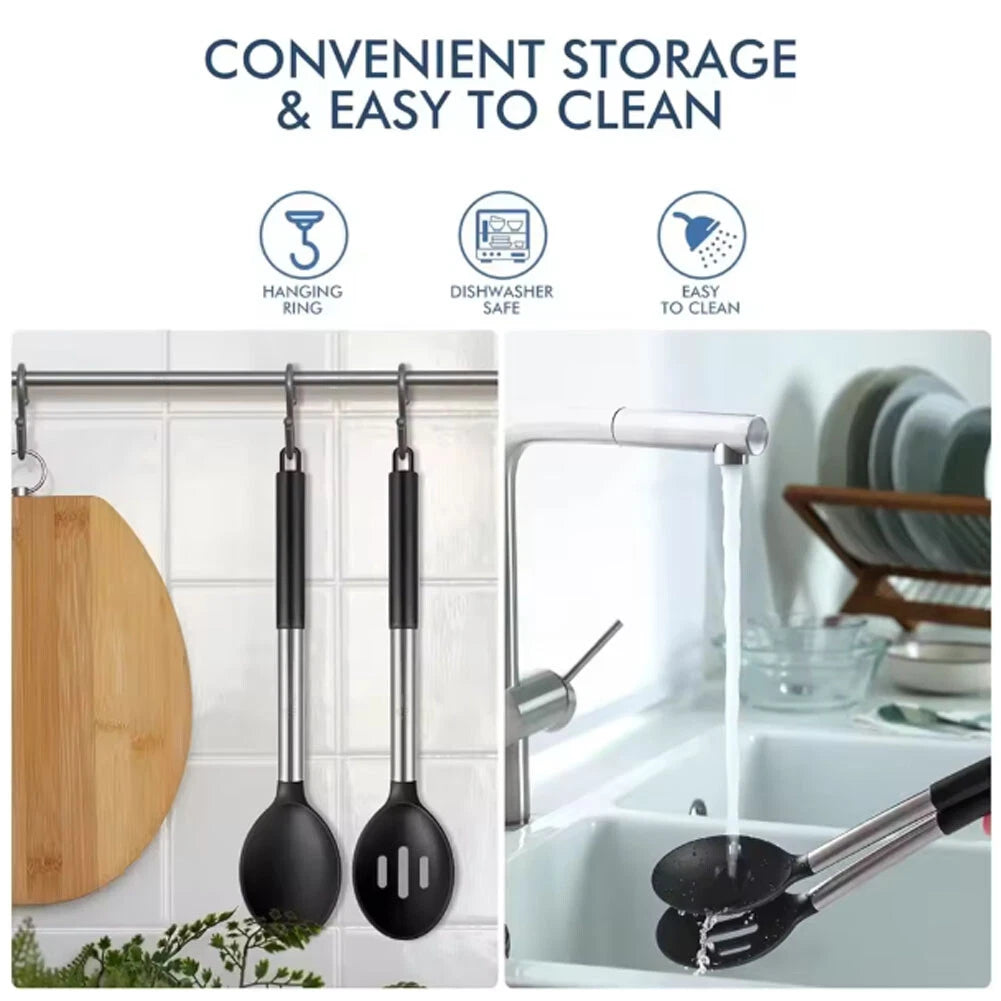 Kitchen Cooking Utensil Set Silicone Non-Stick Stainless Steel Cookware 35Pcs