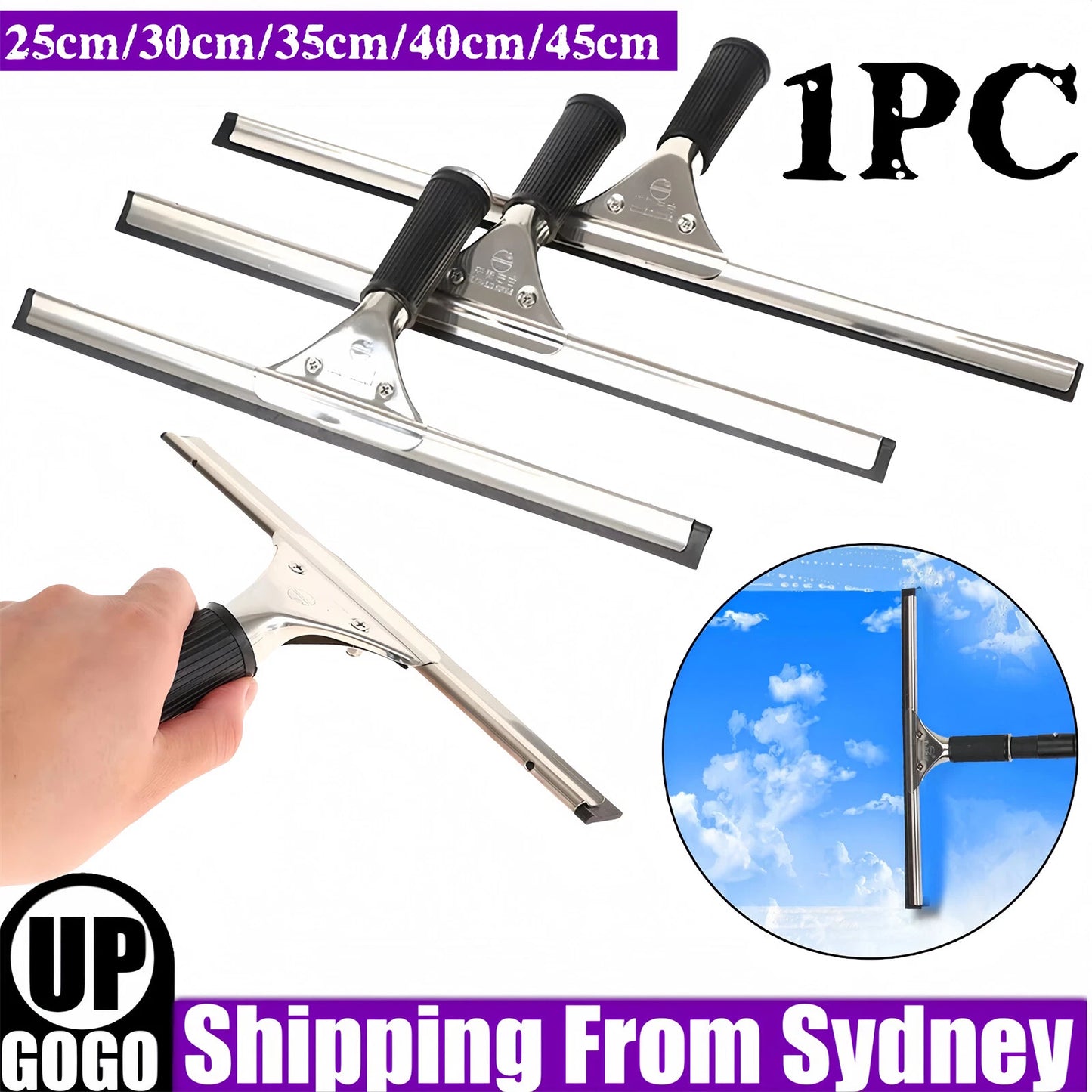 25-45cm Glass Window Cleaning Squeegee Blade Wiper Cleaner Home Shower Bathroom